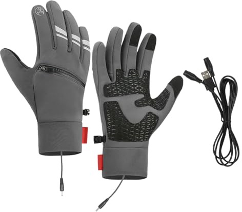keloppasit Guantes térmicos para hombres y mujeres, guantes de invierno con calefacción USB USB, guantes de snowboard, pantalla táctil impermeable, para esquí, ciclismo, conducción, trabajo