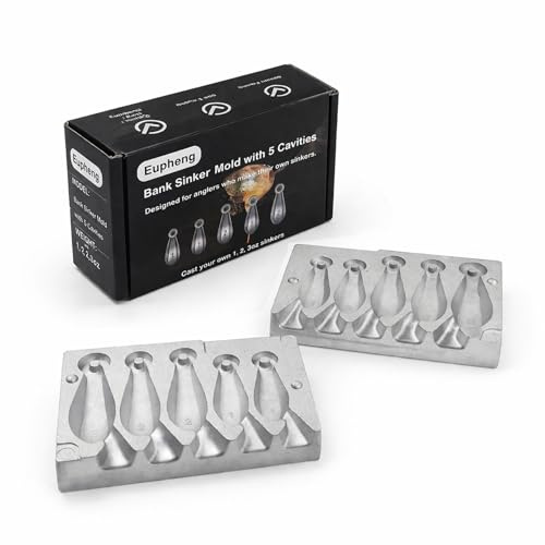 Eupheng Molde de plomada de banco con 5 cavidades, 28.3 g, 56.7 g, 85.0 g, molde de peso de pesca para plomos de bricolaje