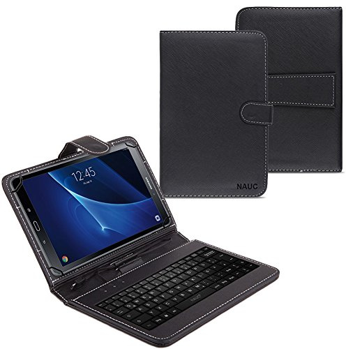 Tablet Tasche kompatibel für Samsung Galaxy Tab A6 10.1 2016 T580 T585 USB Tastatur Keyboard Hülle Cover Schutzhülle Schwarz