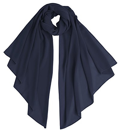 bridesmay dam halsduk sommar halsduk festlig stola för aftonklänning bröllop chiffong silke halsduk, marinblå, 180*72cm