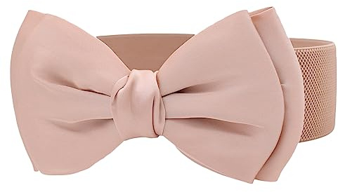 TeeYee Damen Mädchen Gürtel Klassische Retro Schleife Elastische Tailleband | Breiter Stretchy Waist Belt