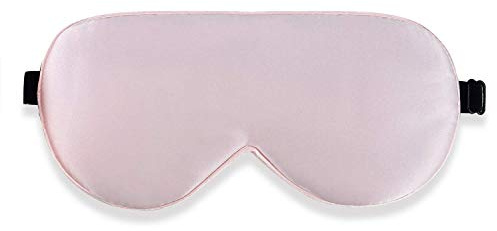 Alaska Bear Natural Silk Sleep Eye Mask Pink, Back Black for Blackout