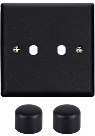 Varilight Double Faceplate Kit (Dimmer Modules Not Included) - Urban Matt Black With Matt Black Knob, WY2.MB