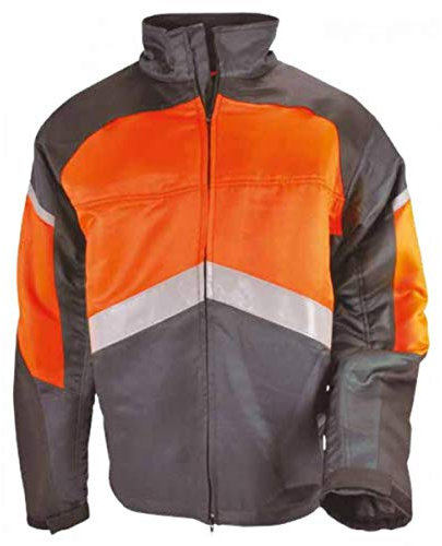 Ama Giacca Antitaglio XL Arancio e Grigio Antracite - Protezione Classe 1 per Uso Motosega, Normativa EN381-11:2002, Peso 2.1 kg