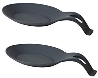 UPKOCH 2pièces Support Ustensiles Silicone Résistant Chaleur Lot De Repose-cuillères Noir Accessoire De Cuisine Pratique Pour Rangement Ustensiles Et Économie Espace
