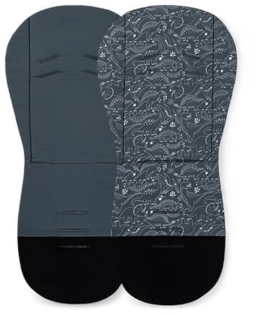 Petite&Mars Foamy Memory Foam Liner * Sitzeinlage * Universal Sitzauflage für Kinderwagen, Buggy * Anti-Stoß * Baumwolle (Anthracite Dino)