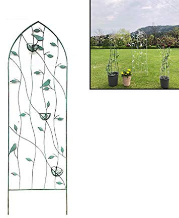 ksamwjf Garden Trellis for Climbing Plants, Iron Arched Garden Trellis Fence Panel Obelisk, Potted Pots Supports, for Climbing Vegetables Flower Patio Roses Clematis
