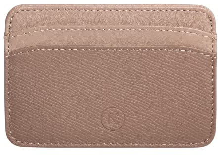 Karl Loven Kreditkartenetui für Herren und Damen - Luxuriöses italienisches Leder - Epsom-Kalbsleder und Nappa-Lammleder - RFID Kontaktloser Schutz - Taupe