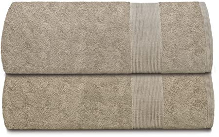 Elvana Home Premium Baumwolle Übergroßes Badetuch, 35 x 70 cm, 100% Reine Baumwolle, ideal für den täglichen Gebrauch, ultraweich und sehr saugfähig, maschinenwaschbar, Hellbraun