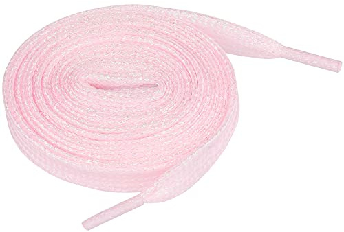 Allegra K Glitter Sparkling Flat Shoelace Shoe Laces for Sneakers Shiny Shoes Strings 80cm/31.50 Pink