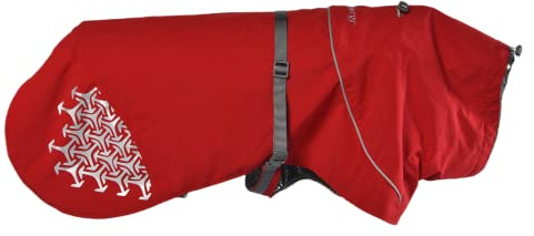 iEnergy™ LUN Hunderegenmantel Hunde Regenjacke windabweisender, ultraleichter und reflektierender Hundemantel für trockene, sichere Gassigänge, Wandern (Rot, Mittel)