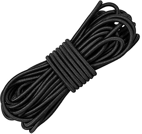 Corda elastica nera, 10 metri (5 mm), 100% elastica e ammortizzante, per campeggio, artigianatoCordino Elastico in Lattice 5mm x 10m - Cavo Rotondo Antiscivolo per Legatura, Sport e Imballaggi