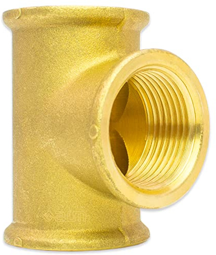 T-Stück Innengewinde Fitting Rohrfitting Rohrwinkel Bogen Adapter Schraubfitting Gewindefitting Industriequaltät - Made in Italy (Messing, 3/4 IG)
