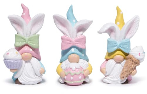 Hodao Easter Bunny Gnomes Decorations Spring Spring Table Centerpiece Gifts Set of 3 Nordic Swedish Nisse Scandinavian Tomte Elf Dwarf Indoor Home Decor