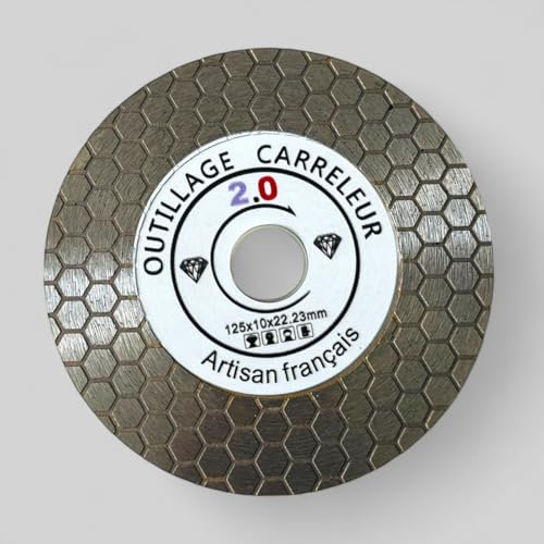 Disque Diamant Nid d’Abeille 125 mm – Coupe Biseau 45° – Épaisseur 1,2 mm – Qualité Pro – Pour Carrelage, Marbre, Porcelaine, Travertin, Terrazo – Compatible Meuleuse