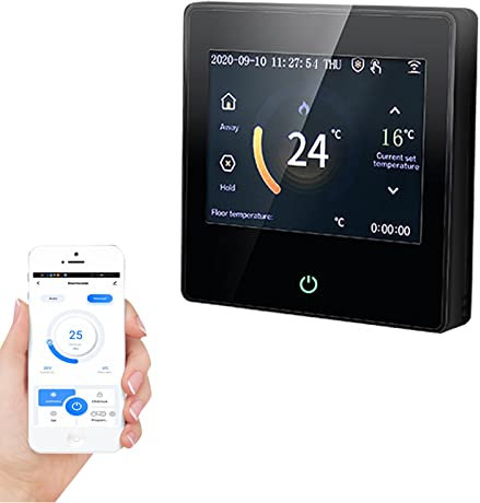 Qiumi Thermostat WiFi intelligent 3,5 écran couleur pour chauffage au sol électrique, fonctionne avec Google Home 16 A 95 ~ 240 V AC