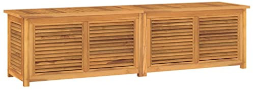 vidaXL Trädgårdslåda med påse 200x50x55 cm massiv teak, dynbox, dynlåda, trädgårdskista, dynboxar, dynlådor, trädgårdskistor, förvaringslåda