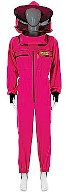 LYSON Imkeranzug mit Schleier, Handstulpen mit Daumenloch Imkeroverall belüftet Professionelle Imkerbekleidung mit abnehmbarem Hut Mütze PREMIUM, Rosa Grösse XL