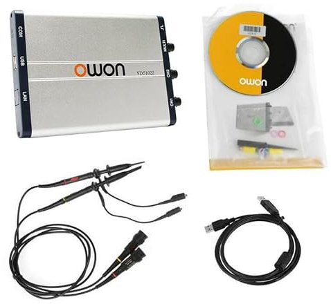 Osciloscopio VDS1022 Virtual PC USB 100MSa/S 25M Osciloscopios de doble canal con sonda Cable Herramientas Accesorio