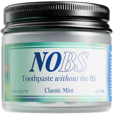 NOBS (Inga dåliga saker) Tandkrämstabletter - Nano Hydroxiapatit, fluorid- och plastfria, ekovänliga och resevänliga - Påminn med NHA (1 månad)