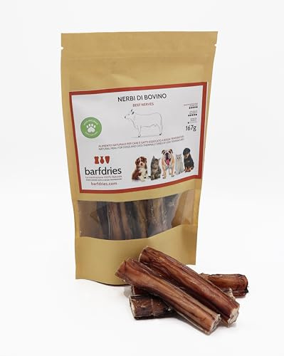 barfdries Nerbi di Bovino, alimento naturale per Cani e Gatti essiccato a bassa temperatura. Confezione da167 gr
