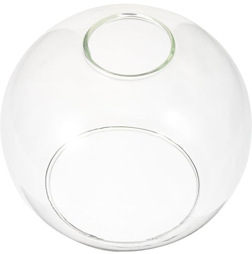jojofuny 15CM Clear Glass Globe Lampshade for E27 Pendant Light, Double Hole Replacement Sphere Shade, Modern Round Glass Lamp Cover for Chandelier and Ceiling Fixture, Molecular Light Shade
