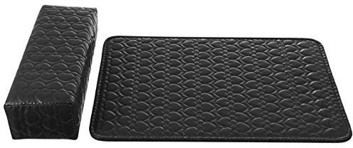 Housoutil 2pcs Leather Manicure Hand Pillow Mat Arm Wrist Rest for Nail Art Manicure Care Pad for Salon Home Use
