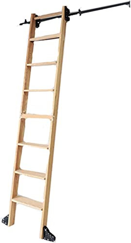 Schiebetür-Hardware-Kit | Schiebeleiter-Schienen-Set, Schrank-Set | Bibliotheks-Rollleiterschienen-Hardware | Rundrohr-Rutsche aus Kohlenstoffstahl, 1 m, 2 m, 3 m, 4 m, 5 m, 6 m (Größe: 10 F