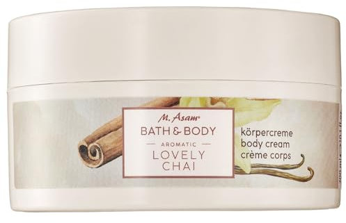 M. Asam BATH & BODY LOVELY CHAI Körpercreme (300 ml) – Pflegende & schützende Wirkung durch Panthenol, Vitamin E & B3, Bodylotion mit cremig-süßem Chai-Vanille Duft, für alle Hauttypen, vegan