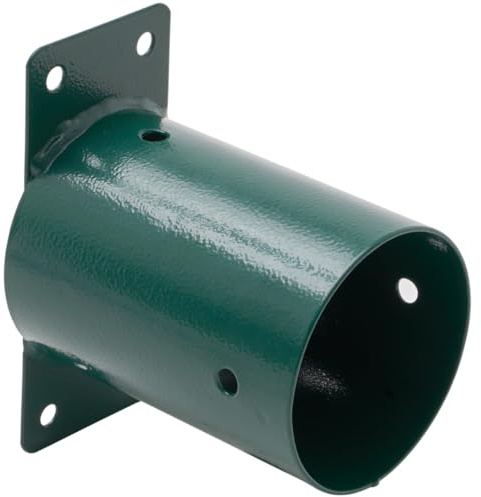 TRIBECCO® Schaukelverbinder Schaukel-Wandverbinder Rund Ø100 mm Verbindungsstück mit Laschen aus Stahlblech für Kinderschaukel- Gartenschaukel- und Klettergerüste mit Montageöffnungen Ø 10 mm (Grün)