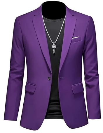 ABARTY Blazer Décontracté pour Homme Coupe Ajustée Veste À Un Bouton Veste De Costume Légère Manteau De Sport Décontracté Costume d'affaires Formel Blazer De Mariage