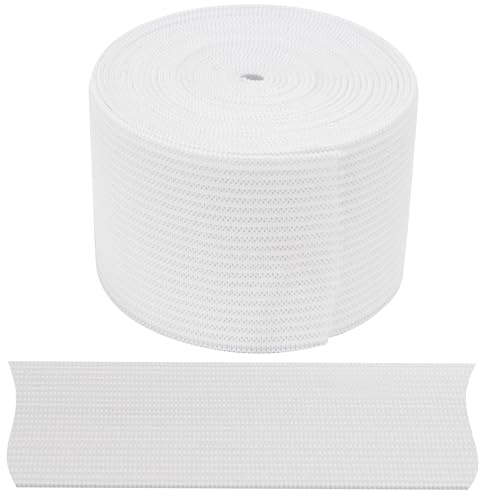 Aerzetix - C67540 - Banda Elastica Piatta Intrecciato 2 Metri - Larghezza 35mm - in Poliestere + Lattice - Colore Bianco