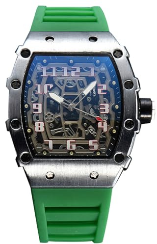 RORIOS Relojes de Pulsera Cuarzo para Hombres Reloj Moda Tonneau Reloj Luminoso Analógico Reloj Casuales Deportivo con Fecha
