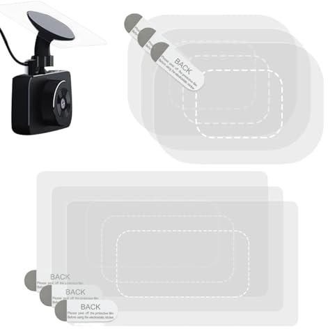 Bouclier autocollant pour pare-brise – 6 pièces adhésifs pour caméra de tableau de bord, autocollant solide pour écran Hud de voiture | Autocollants électrostatiques transparents de film de pare-brise