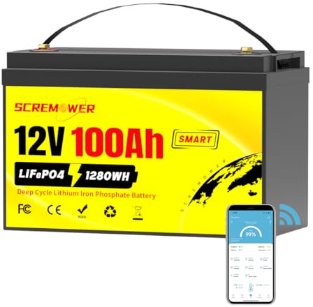 12v 100ah Batterie LiFePO4 Bluetooth, BCI groupe 31 avec 100A BMS, Protection Basse Température, Batterie Rechargeable au Lithium à Cycle Profond pour Solaire, Hors Réseau, Marine, Camping-car