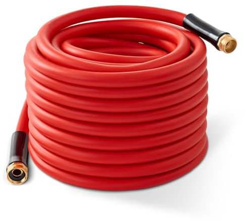 Gartenschlauch, 22,9 m x 1,9 cm Heißwasserschlauch, strapazierfähig, -45,6 °C bis 87,8 °C, 600 Psi flexible verbesserte Gummischläuche, 1,9 cm massive Armaturen für Allwetter-Rasen und Garten im