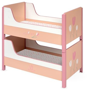 DE CUEVAS TOYS Umbaubare Holz-Etagenbett für Puppen Tulipe mit Matratze von DeCuevas 54274