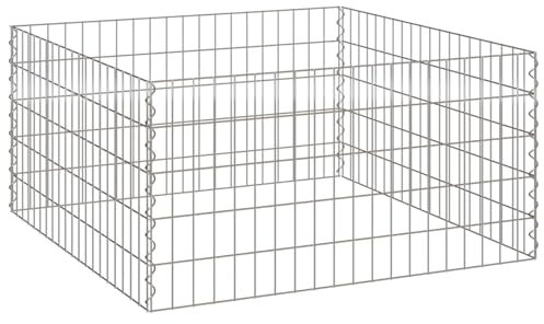 vidaXL Compattatore da Giardino 100 x 100 x 50 cm in Acciaio Zincato, Contenitore Quadrato per Compostaggio | Design Modulare Resistente alle Intemperie, Perfetto per Esterni, Facile da Manutenere,