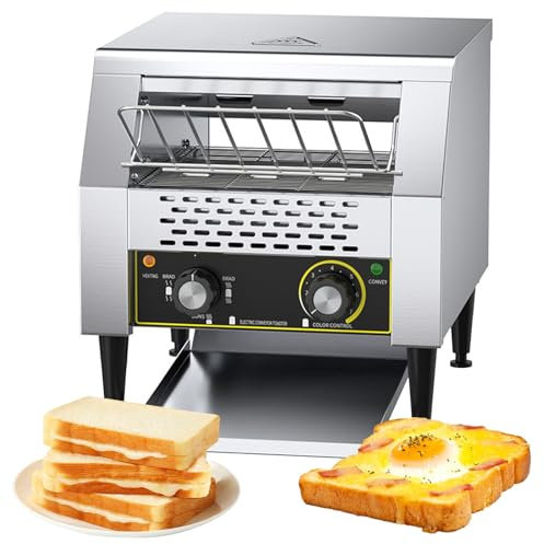 XSDAJSD Horno Tostador Comercial con Cinta transportadora para restaurantes, 600 rebanadas por Hora, 7 velocidades y 3 Modos de Tostado. Tostador de Acero Inoxidable Resistente (2200 W).
