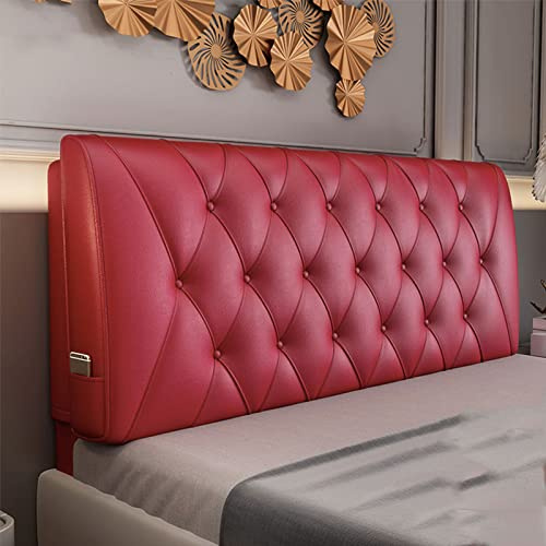 Testiera trapuntata in morbida ecopelle rossa per letto matrimoniale/queen/king size, cuscino imbottito con design a bottoni, lunghezza 190 cm, elegante decorazione per camera da letto