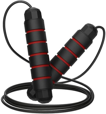 ALPHA PULL® Springseil verstellbar - Speed Rope Gym Fitness Sprungseil - für Erwachsene & Kinder - Rutschfeste Schaumgriffe
