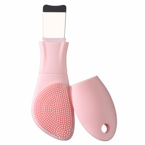 YEADMAL Blackhead Remover&Silicone Face Scrubber,Face Spatula,Facial Cleansing Brush, Pore Brush, Face Scrubber Exfoliator for Facial Deep Cleansing (Pink)