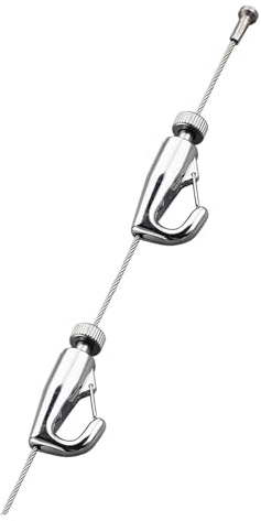 Binario Quadri Filo per Appendere Quadri con Binario A Clic e Ganci, Kit Espositivo Cornici Regolabili per Galleria Espositiva, Catena in Acciaio Inossidabile(3.0 m/9.8' cable)