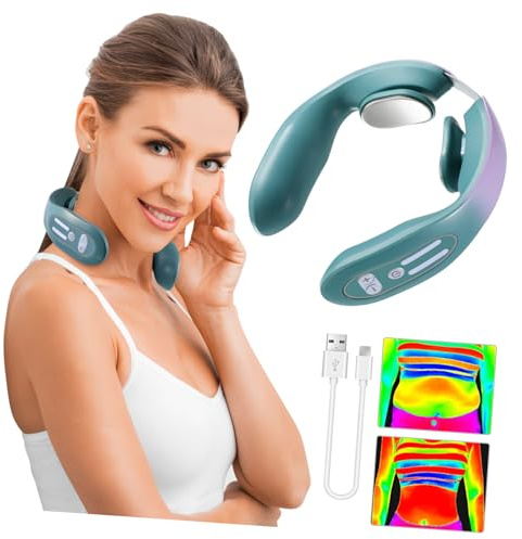 ELAYARD Massaggiatore Cervicale Materiale Abs Effetto Magnetico Intelligente e Design Sincrono Trinità Circolare Riscaldamento Usb, per Rilassare Collo e Spalle