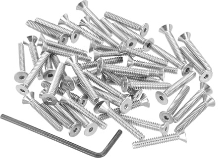 PATIKIL 50Pcs Tornillos De Cabeza Plana Con Hueco Hexagonal #6-32 X 7/8