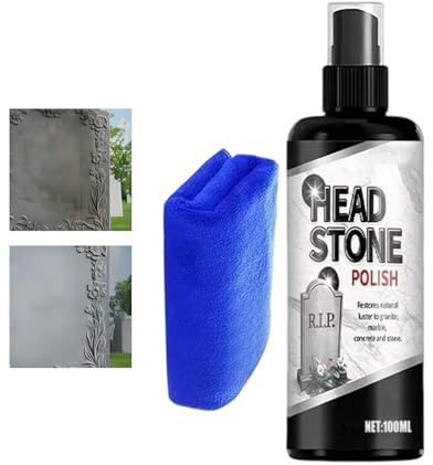 Detergente per Pietre Tombali Spray Restauratore Detergente Granito 100 ml | Detergente Spray Da Lapidi Utilizzabile su Calcestruzzo, Marmo, Piastrelle, Patio e Cimitero e Vernice da Lapidi
