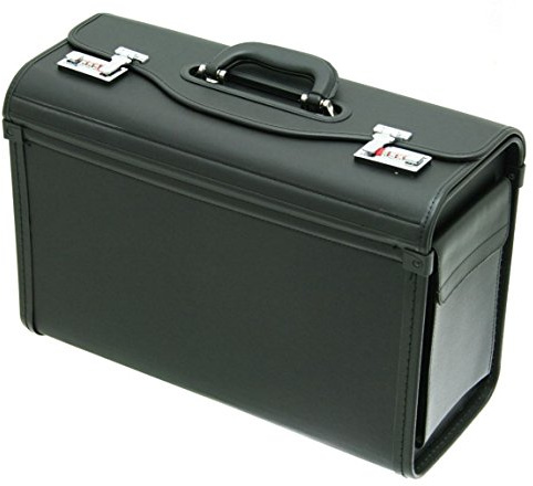 Pilotenkoffer - Aktenkoffer - Dokumentenkoffer - 49x34x21cm - schwarz
