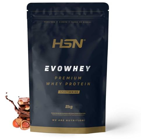 HSN Evowhey Protein | Chocolate Avellanas 2Kg = 67 Tomas por Envase Concentrado de Proteína de Suero | 100% Whey Protein Concentrate (WPC) | No-GMO, Vegetariano, Sin Gluten ni Soja