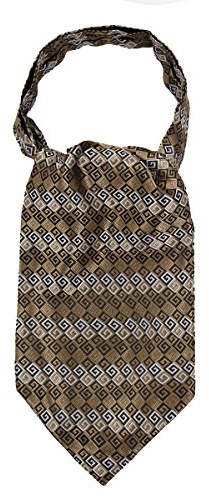 WANYING Uomo Cravatta Ascot Fazzoletto da collo, Retrò e Chic per Signore - Oro & Nero