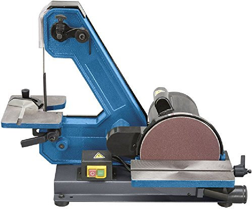Fervi 0138 - Lijadora de cinta vertical y disco con planos de trabajo inclinables 450 W